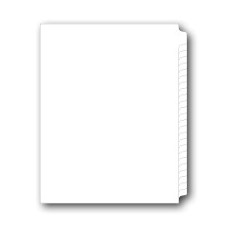 11" Side Non-Laminated Blank Collated Sets (25 Tabs) 