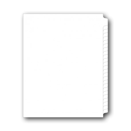 11" Side Non-Laminated Blank Collated Sets (25 Tabs) 