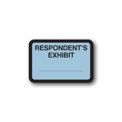 Blue Exhibit Labels "RESPONDENT'S EXHIBIT" 