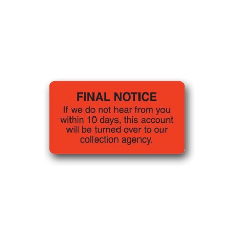 "Final Notice" Label