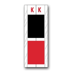 Acme Visable Color Coded Alphabetical Labels "K" (4" x 1-1/2")