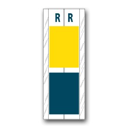 Acme Visable Color Coded Alphabetical Labels "R" (4" x 1-1/2")