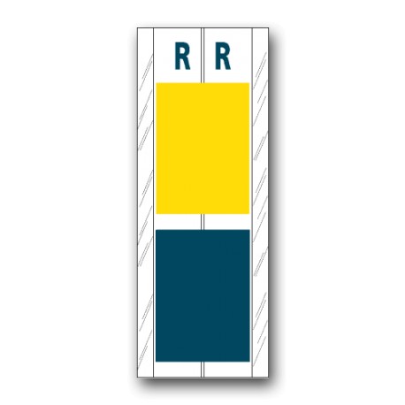 Acme Visable Color Coded Alphabetical Labels "R" (4" x 1-1/2")