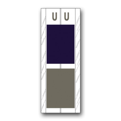 Acme Visable Color Coded Alphabetical Labels "U" (4" x 1-1/2")