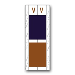 Acme Visable Color Coded Alphabetical Labels "V" (4" x 1-1/2")