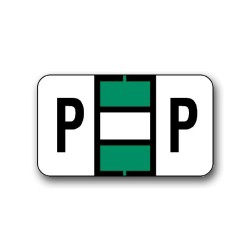 Jeter 0200 Color Coded Alphabetical Labels "P" (15/16" x 1-5/8")