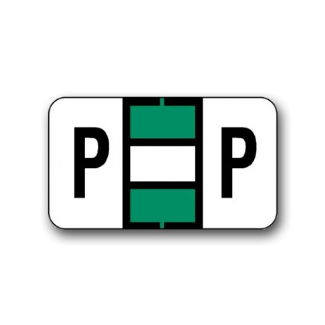 Jeter 0200 Color Coded Alphabetical Labels "P" (15/16" x 1-5/8")