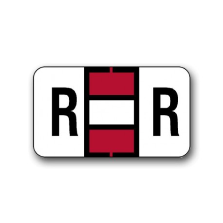Jeter 0200 Color Coded Alphabetical Labels "R" (15/16" x 1-5/8")