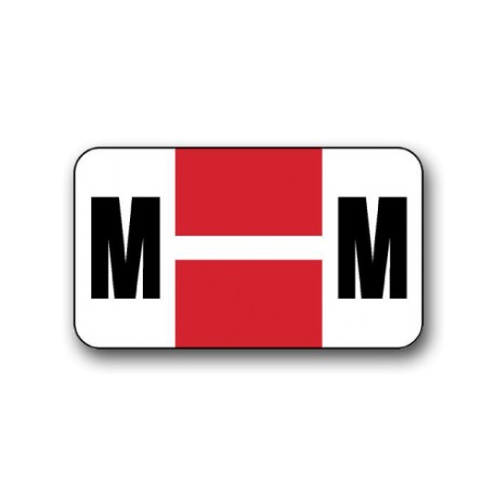 Safeguard Color Coded Alphabetical Labels "M" (15/16" x 1-5/8")