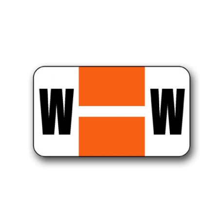 Safeguard Color Coded Alphabetical Labels "W" (15/16" x 1-5/8")