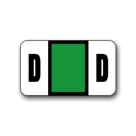 Safeguard Color Coded Alphabetical Labels "D" (15/16" x 1-5/8")