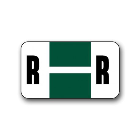 Safeguard Color Coded Alphabetical Labels "R" (15/16" x 1-5/8")