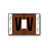 Col'R'Tab Alpha-Kolor Color Coded Alphabetical Labels "V" (1" x 1-1/2")