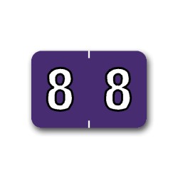 Colwell Jewel-Tone Color Coded Numerical Labels "8" (1" x 1-1/2")