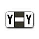 Jeter Color Coded Alphabetical Labels "Y" (15/16" x 1-5/8")