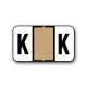 Jeter Color Coded Alphabetical Labels "K" (15/16" x 1-5/8")