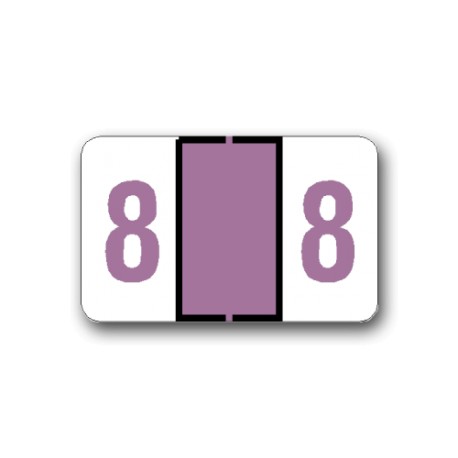 Tab Products & Jeter 6100 Color Coded Numerical Labels "8" (1" x 1-1/4")