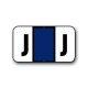 Jeter Color Coded Alphabetical Labels "J" (15/16" x 1-5/8")