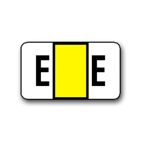 POS 2000 Color Coded Alphabetical Labels "E" (15/16" x 1-5/8")