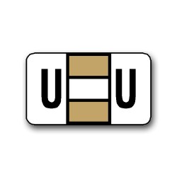 POS 2000 Color Coded Alphabetical Labels "U" (15/16" x 1-5/8")