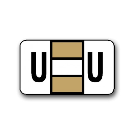 POS 2000 Color Coded Alphabetical Labels "U" (15/16" x 1-5/8")