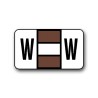 POS 2000 Color Coded Alphabetical Labels "W" (15/16" x 1-5/8")