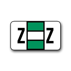 POS 2000 Color Coded Alphabetical Labels "Z" (15/16" x 1-5/8")