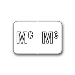 Barkley ABKM Color Coded Alphabetical Labels "Mc" (1" x 1-1/2"))