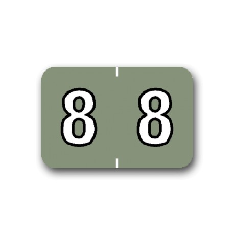 Barkley NBKM Color Coded Numerical Labels "8" (1" x 1-1/2")