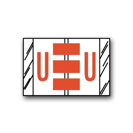 Tab Products Color Coded Alphabetical Labels "U" (1" x 1-1/2")