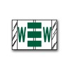 Tab Products Color Coded Alphabetical Labels "W" (1" x 1-1/2")
