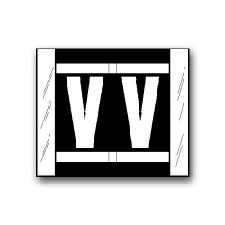 GBS/VRE Color Coded Alphabetical Labels "V" (1-5/16" x 1-1/2")