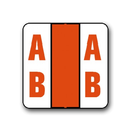 POS 3700 Color Coded Alphabetical Labels "AB" (15/16" x 1-5/8")