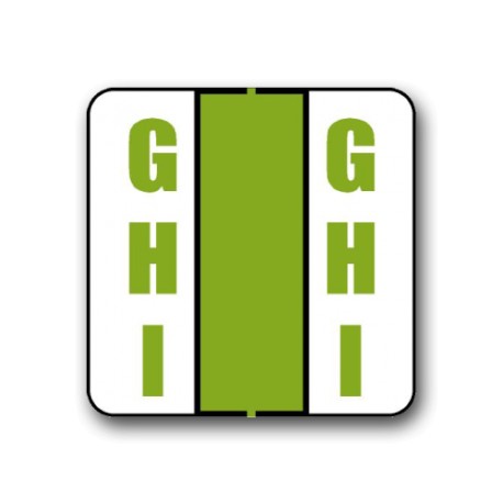 POS 3700 Color Coded Alphabetical Labels "GHI" (15/16" x 1-5/8")