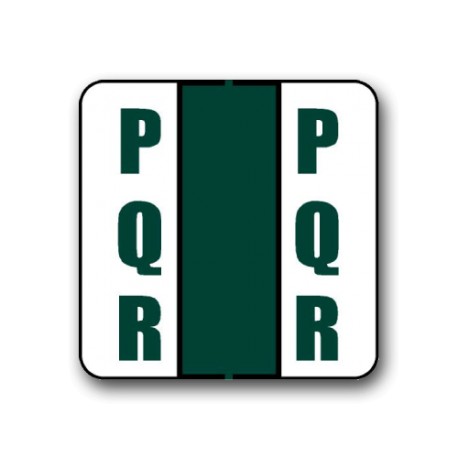 POS 3700 Color Coded Alphabetical Labels "PQR" (15/16" x 1-5/8")