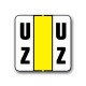 POS 3700 Color Coded Alphabetical Labels "UZ" (15/16" x 1-5/8")