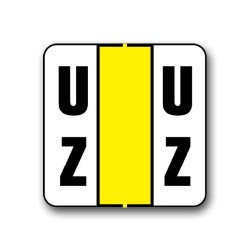 POS 3700 Color Coded Alphabetical Labels "UZ" (15/16" x 1-5/8")