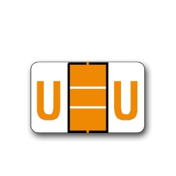 Tab Products & Jeter 5100 Color Coded Alphabetical Labels "U" (15/16" x 1-1/2")