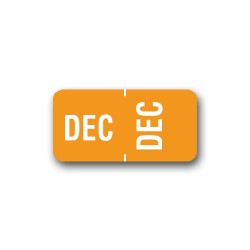 Tabbies Color Coded Month Labels "DEC" (1/2" x 1")