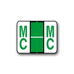 Tab 1283/1286 & Smead BCCS & BCCR Coded Alphabetical Labels "Mc" (1" x 1-1/4")