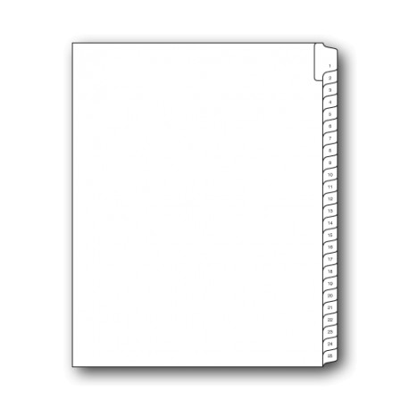 Blank Side 1/25th Cut Dividers, Plain Paper Tab 