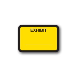 Yellow Exhibit Labels "EXHIBIT" 